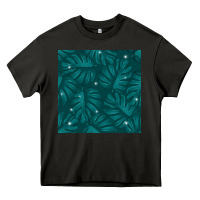 Asphalt Tropical  Leaves Seamless Pattern Heavy Core Tee - BundleAndBundleShop