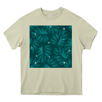 Mossy Tropical  Leaves Seamless Pattern Heavy Core Tee - BundleAndBundleShop