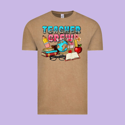 Teacher Crew Vintage Tee Designed By Nancycooperartshop