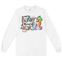 White Every Bunnys Favorite Nurse Long Sleeve Tee - RanaPortraitStore
