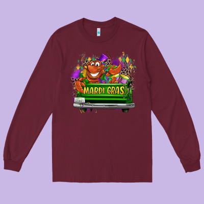 Mardi Gras Truck Long Sleeve Tee Designed By Lillyallendesigns