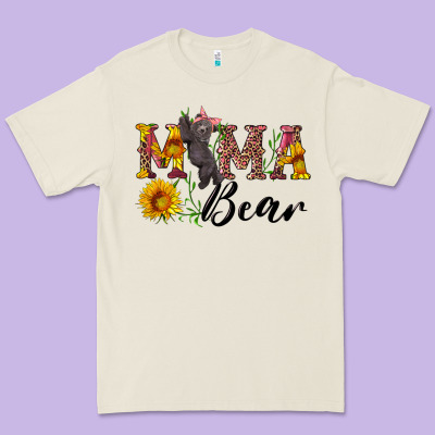 Pink Mama Bear With Cute Bear Premium Tee Designed By Artiststas