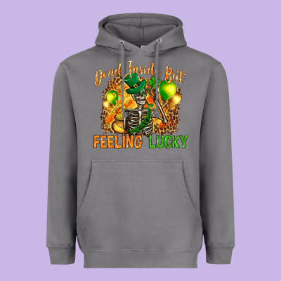 St. Patrick's Dead Inside But Feeling Lucky Heavyweight Hoodie Designed By Howdyjamesfarm