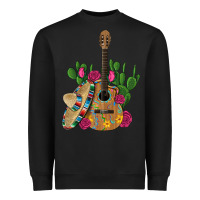 Black ,mexican sombrero guitar rose cactus Heavyweight Sweatshirt - Artiststas