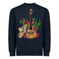 Navy ,mexican sombrero guitar rose cactus Heavyweight Sweatshirt - Artiststas