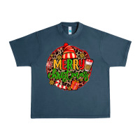 Midnight Navy merry leopard merry christmas Urban Heavy Tee - MaliasSmallBusiness
