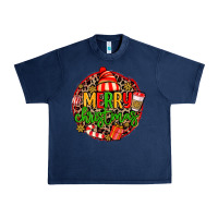 Navy merry leopard merry christmas Urban Heavy Tee - MaliasSmallBusiness