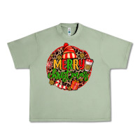 Oil Green merry leopard merry christmas Urban Heavy Tee - MaliasSmallBusiness
