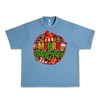 Pebble Blue merry leopard merry christmas Urban Heavy Tee - MaliasSmallBusiness