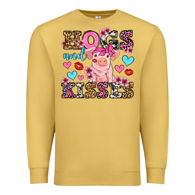 Hogs And Kisses Pig  Olivia Premium Sweatshirt by OliviaCreatesArt | Teevron