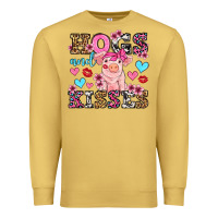 Antique Gold hogs and kisses pig  olivia Premium Sweatshirt - OliviaCreatesArt