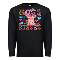 Black hogs and kisses pig  olivia Premium Sweatshirt - OliviaCreatesArt
