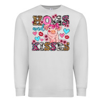 Dove Grey hogs and kisses pig  olivia Premium Sweatshirt - OliviaCreatesArt