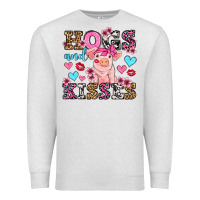Oatmeal Heather hogs and kisses pig  olivia Premium Sweatshirt - OliviaCreatesArt