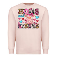 Pale Pink hogs and kisses pig  olivia Premium Sweatshirt - OliviaCreatesArt