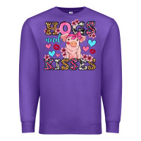 Purple hogs and kisses pig  olivia Premium Sweatshirt - OliviaCreatesArt