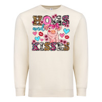 Sandshell hogs and kisses pig  olivia Premium Sweatshirt - OliviaCreatesArt
