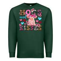 Sports Green hogs and kisses pig  olivia Premium Sweatshirt - OliviaCreatesArt