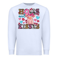 White hogs and kisses pig  olivia Premium Sweatshirt - OliviaCreatesArt