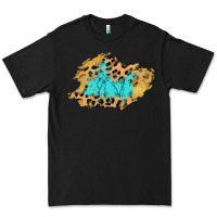Black glitter leopard turquoise patch Premium Tee - AdoDesignShop
