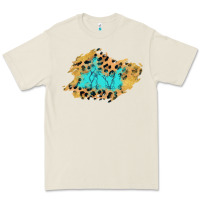 Bone glitter leopard turquoise patch Premium Tee - AdoDesignShop
