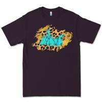 Plum glitter leopard turquoise patch Premium Tee - AdoDesignShop
