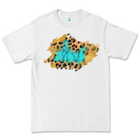 White glitter leopard turquoise patch Premium Tee - AdoDesignShop