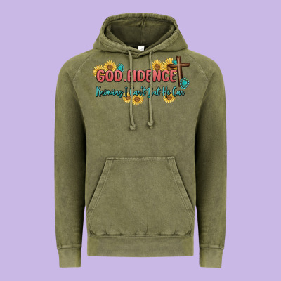 God Fidence Vintage Hoodie Designed By Maliassmallbusiness