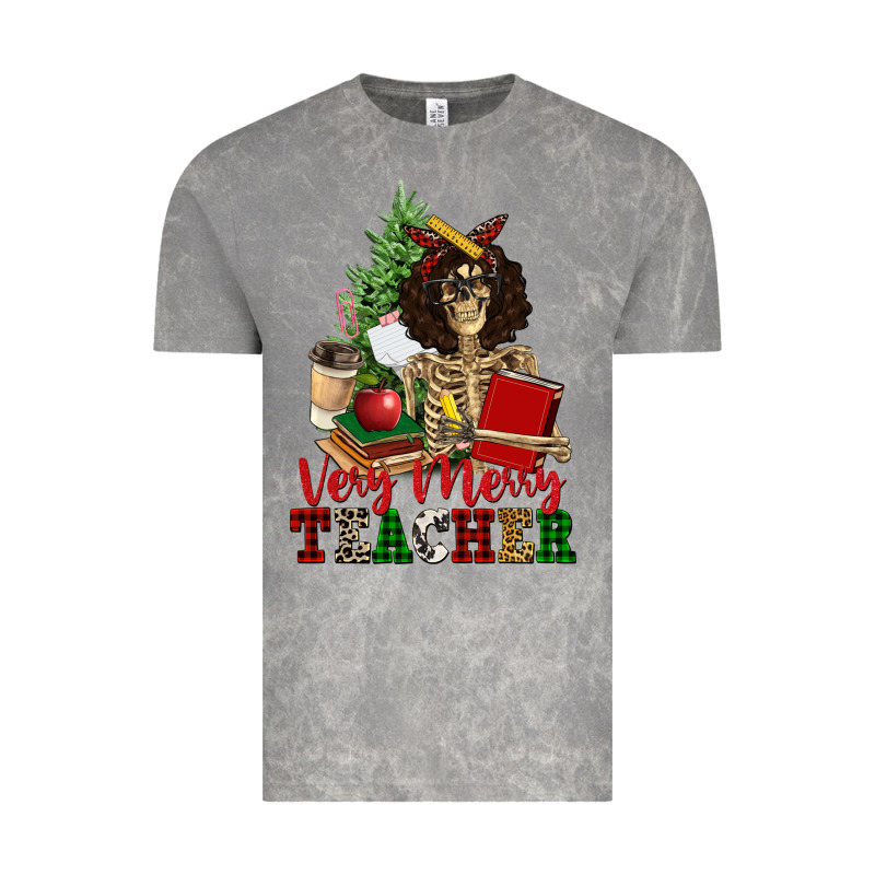 Very Merry Teacher Skeleton Vintage Tee by NancyCooperArtShop | Teevron