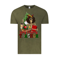 Vintage Olive very merry teacher skeleton Vintage Tee - NancyCooperArtShop