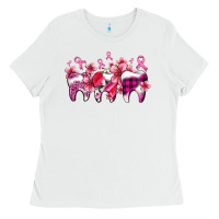 White cancer ribbon with teeth Ladies Tee - AdoDesignShop