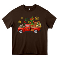 Chocolate Brown Christmas truck Heavy Core Tee - AdoDesignShop