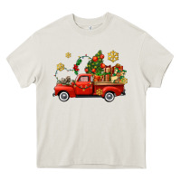 Cream Christmas truck Heavy Core Tee - AdoDesignShop