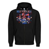 Black Independence Day with gnomies Zipper Hoodie - HowdyJamesFarm