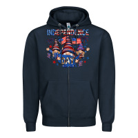 Navy Independence Day with gnomies Zipper Hoodie - HowdyJamesFarm