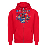 Red Independence Day with gnomies Zipper Hoodie - HowdyJamesFarm
