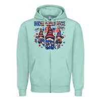 Seafoam Independence Day with gnomies Zipper Hoodie - HowdyJamesFarm