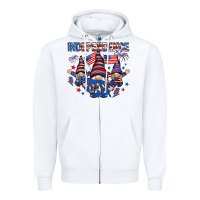 White Independence Day with gnomies Zipper Hoodie - HowdyJamesFarm
