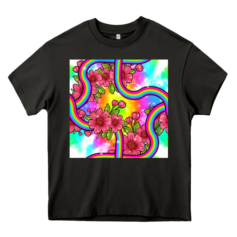 Tie Dye Floral Seamless Pattern Heavy Core Tee by BundleAndBundleShop | Teevron