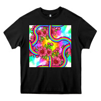 Black tie dye floral seamless pattern Heavy Core Tee - BundleAndBundleShop