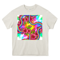 Cream tie dye floral seamless pattern Heavy Core Tee - BundleAndBundleShop