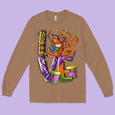 Mardi Gras Love Long Sleeve Tee Designed By Lillyallendesigns