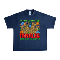 Navy tis the season for tamales tama la la la la la la Urban Heavy Tee - MaliasSmallBusiness