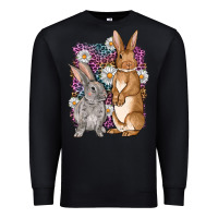 Black Bunnys Easter with leopard background Premium Sweatshirt - OliviaCreatesArt