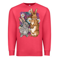 Cardinal Bunnys Easter with leopard background Premium Sweatshirt - OliviaCreatesArt