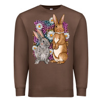 Chestnut Bunnys Easter with leopard background Premium Sweatshirt - OliviaCreatesArt