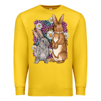 Lemon Bunnys Easter with leopard background Premium Sweatshirt - OliviaCreatesArt
