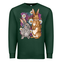 Sports Green Bunnys Easter with leopard background Premium Sweatshirt - OliviaCreatesArt