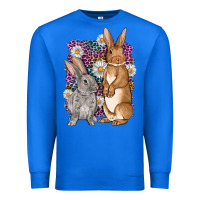 True Royal Bunnys Easter with leopard background Premium Sweatshirt - OliviaCreatesArt