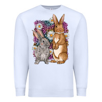 White Bunnys Easter with leopard background Premium Sweatshirt - OliviaCreatesArt